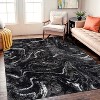 World Rug Gallery Abstract Marble Shag Rug – Blue – Cozy & Durable – Medium Pile for Living Room, Bedroom, or Entryway - 2 of 4
