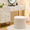 KTMBDW Round Teddy Fleece Ottoman with Soft Padded Seat, Multi-Functional Footrest, Upholstered Foot Stool for Living Room, Bedroom - 2 of 4