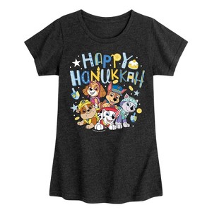 Girls' - Paw Patrol - Happy Hanukkah Fitted Short Sleeve Graphic T-Shirt - 1 of 4
