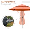 Sapphtopaz 9Ft Patio Umbrella 3 Tiers Market Umbrella Ventilated Top with Crank and Push Button Tilt for Garden, Beach, Lawn, Backyard - 3 of 4
