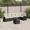 vidaXL Garden Sofa Set Black PE rattan Large Adjustable Feet - 2 of 4