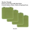 Chair Cushions-Set of 4 Square Foam 16"x 16" Chair Pads with ties for Kitchen, Dining Room, Patio, Tailgating-Machine Washable by Lavish Home (Green) - 2 of 4