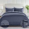 Duvet Cover Set 400 Thread Count 100% Cotton Sateen - Button Closure, Corner Ties by California Design Den - 3 of 4