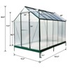 Gulches 6x10x7 Feet Green Polycarbonate Greenhouse Heavy Duty Powder Coated Aluminum Walk in Kit with Rain Gutter Vent Door Backyard Garden - 4 of 4