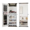 FONTOI Jewelry Armoires, Wall Mount Mirror Jewelry Cabinet with Compartments, Hanging Full Length Mirror with Secure Lock, White, 5.71"x16.14"x42.52" - 2 of 4