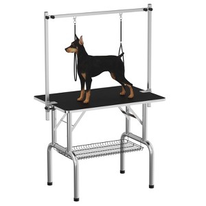 Dog Pet Grooming Table Heavy Duty Adjustable with Overhead Arm, Two Grooming Noose Mesh Tray - 1 of 4