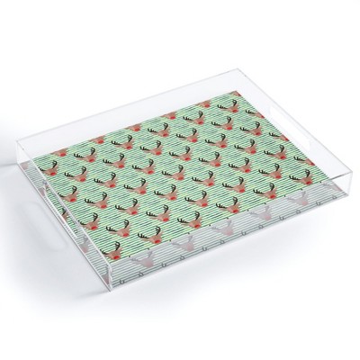 Little Arrow Design Co watercolor rudolf 15.5" x 12" Acrylic Tray - Deny Designs