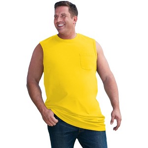 KingSize Shrink-Less Longer-Length Lightweight Muscle Pocket Tee - 1 of 4