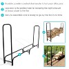 Sunnydaze Indoor/Outdoor Powder-Coated Steel Fire Pit or Fireplace Firewood Log Rack Holder - 8' - Black - 2 of 4