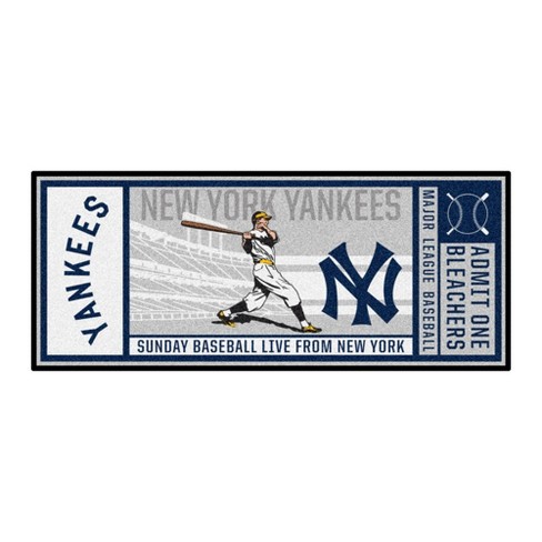 mlb new york yankees 30 x72 retro ticket runner mat target