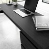 GlasFlength Desks Computer Desk Office Desk Writing Table Desk with Drawers Cabinet for Small Space Home Office, Brown, 59.69"*57.09"*29.53" - 4 of 4