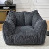 Vynxaria Bean Bag Seats - Luxurious Black Lounge Chair for Living Rooms and Bedrooms - 4 of 4
