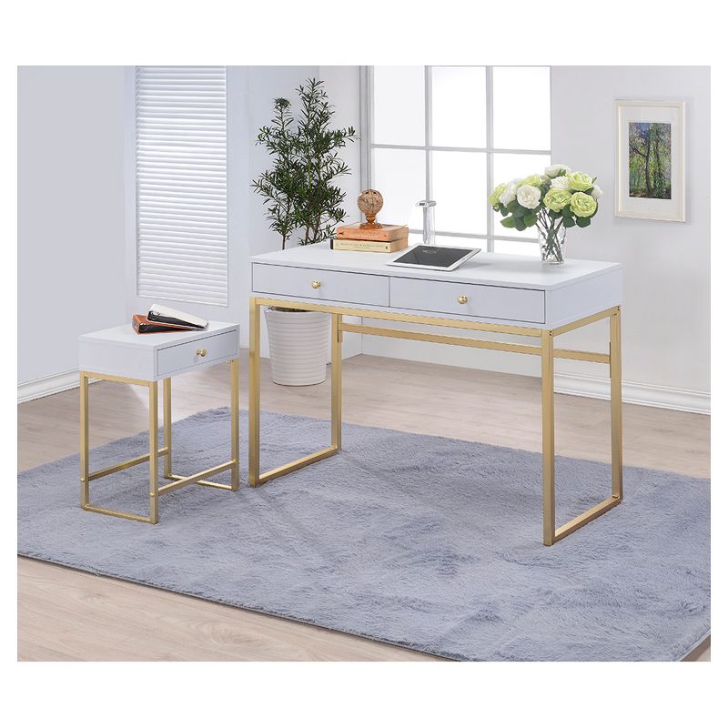 End Table White Brass - Acme Furniture, 4 of 5