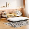 Metal Twin Daybed with Elegant Curved Handle Styling and Accompanying Twin Trundle Bed - 3 of 4