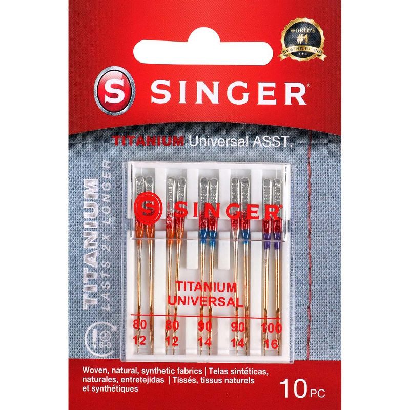 SINGER Titanium Universal Regular Point Machine Needles-Sizes 11/80 (4), 14/90 (4) & 16/100 (2), 1 of 8