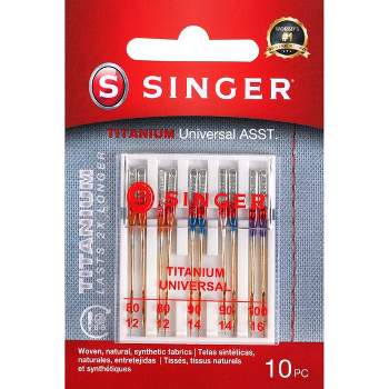 SINGER Titanium Universal Regular Point Machine Needles-Sizes 11/80 (4), 14/90 (4) & 16/100 (2)