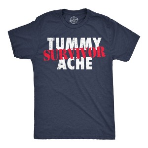 Mens Funny T Shirts Tummy Ache Survivor Sarcastic Graphic Novelty Tee for Men - Crazy Dog Men's T Shirt With Sarcastic Sayings - 1 of 4