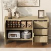 Okak Modern 3-Drawer & 2-Door Wave-Pattern Sideboard Storage Cabinet for Dining Room,Kitchen Pantry Cabinets with Hooks & Extra Center Leg - 2 of 4