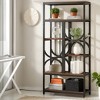 Hommoo 5-Tier Industrial Bookshelf Brown - 3 of 4