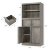 50.9" Tall Bathroom Storage Cabinet, Freestanding Floor Cabinet with 2 Drawers, Kitchen Pantry Cabinet for Living Room Kitchen Bathroom - 2 of 4
