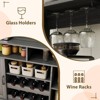 47" Farmhouse Coffee Bar Cabinet with Storage, Buffet Cabinet with Charging Station, 5 Hooks, Goblet Holder & Wine Rack for Living Room, Kitchen - 4 of 4