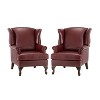 Set of 2 Helmuth Wooden Upholstery Genuine  Leather Armchair for livingroom | KARAT HOME - 2 of 4
