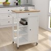 Kitchen Island with Adjustable Shelves and Towel Rack - 3 of 4