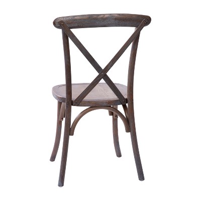 Elegant Elmwood Dark Driftwood X-Back Dining Chair