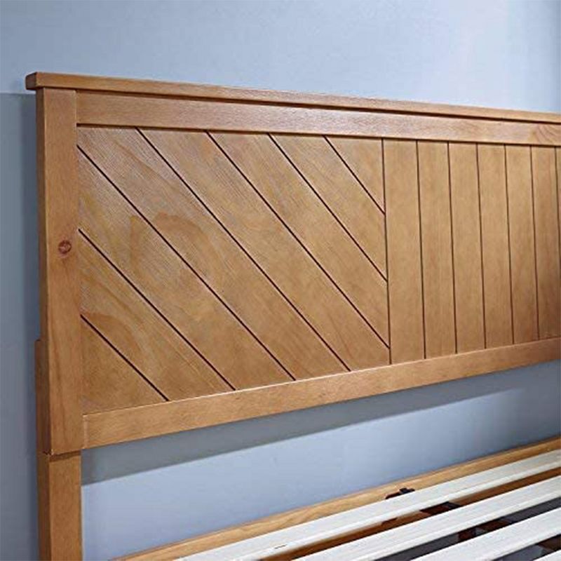 MUSEHOMEINC Solid Pinewood Unique Rustic Platform Bed with No Box Spring Needed, 2 Way Designed Headboard, and Wood Slat Support, King, 5 of 7