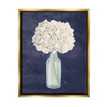 Stupell Industries White Floral Bouquet in Bottle Blue Painting