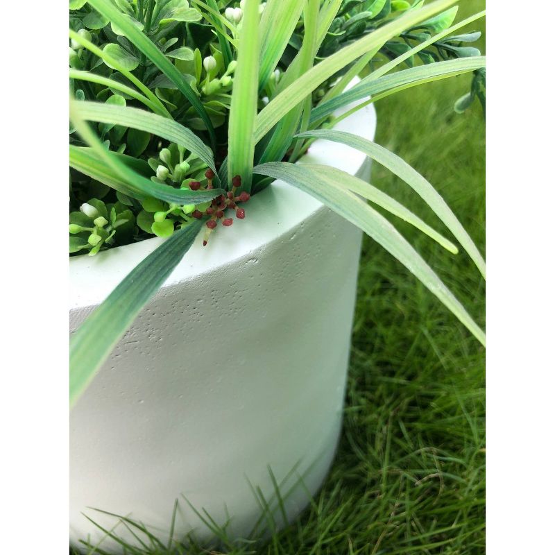 Rosemead Home &#38; Garden, Inc. 13&#34; Wide Kante Lightweight Concrete Modern Cylinder Outdoor Planter Pure White, 6 of 12