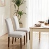 Lirago Modern Gray Armless Dining Chairs with Upholstered Fabric, Nailhead Trim, and Wood Legs | 2PC Set | Dimensions: 19.60"L x 24.20"W x 39.10"H - 2 of 4