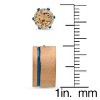 Steeltime Men's two tone blue ip and 18k rose gold plated stainless steel huggies/simulated peach diamond stud earrings 2pc set - 3 of 4