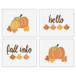 Big Dot of Happiness Pumpkin Patch - Unframed Fall, Halloween or Thanksgiving Linen Paper Wall Art - Set of 4 - Artisms - 8 x 10 inches