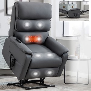 ChicFurnit Living Room Chair Arm Accent Chair Chenille / Leatheraire Power Lift Recliner with Massage Heat Dual Motor Elderly Chair for Living Room - 1 of 4