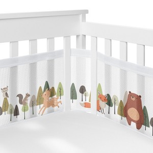 Sweet Jojo Designs Boy, Girl, Unisex/Gender Neutral BreathableBaby Breathable Mesh Crib Liner Woodland Animal Pals Multicolor - 1 of 4