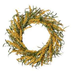 Spring Tillie Pokeberry 24in Wreath w/ Artificial Wild Grasses - 1 of 4