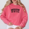 Simply Sage Market Women's  Garment Dyed Graphic Sweatshirt Embroidered Wifey Arched Varsity - 2 of 3