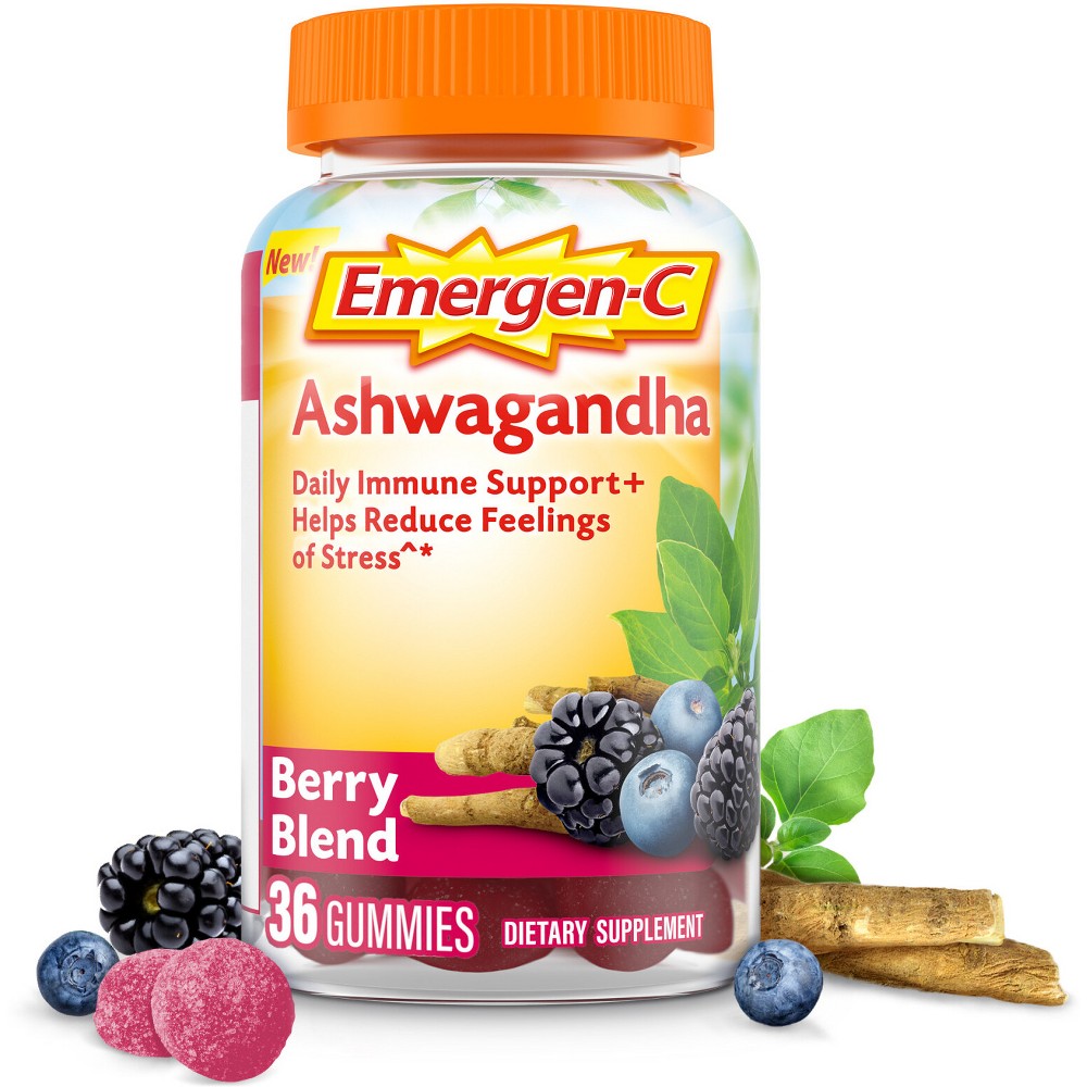 Photos - Vitamins & Minerals Emergen-C Ashwagandha Immune and Stress Gummies - 36ct