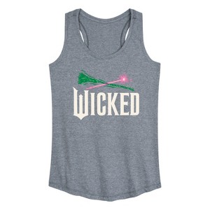 Women's - Wicked - Wand And Broomstick Logo Graphic Racerback Tank - 1 of 4