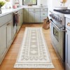 Indoor Tassel Area Rug for Bedroom Living Room - Washable Bordered Farmhouse Carpet, Non-Slip Soft Low Pile Stain-Resistant Mat - 3 of 4