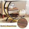 Syemin End Tables C-Shaped End Table, 3-Tier Industrial Side Table with Storage Shelves, Small Snack Table for Couch, Brown, 23.62"*11.81"*25.59" - 4 of 4