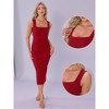 INSPIRE CHIC Women's Elegant Square Neck Sleeveless Waisted Ruched Bodycon Evening Party Midi Dress - 2 of 4