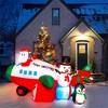 NAYSAYE Inflatable Holiday Decoration Santa Airplane Snowman Penguin Gift for Christmas Yard, White and Red, 108"*84"*60" - 3 of 4