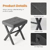 FONTOI Square Linen Makeup Stool Footstool Chair for Vanity, Modern Padded Seat Foot Rest for Makeup Room, Entryway, 16.9"*12.9"*17.7" - 4 of 4
