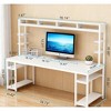 Gulches 78.7" Two Person Computer Desk with Monitor Stand & 4 Open Shelves, Home Office Double Workstation? - 2 of 4
