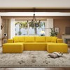 SYFERLORY 140.5" Cloud Sectional Couch with U-Shape Chaise,Modern Modular Sofa with Deep Seat, Yellow (Chenille Fabric) - 2 of 4