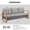 Gymojoy Outdoor Sofa 3-Seat Patio Sofa Deep Seat Sofa with Cushion - 3 of 4