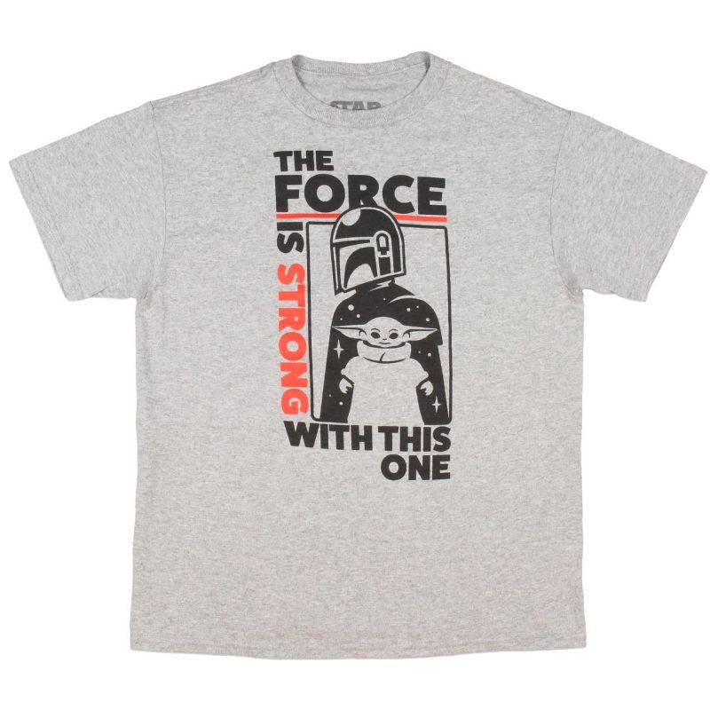 Star Wars Boy's The Mandalorian  The Force Is Strong With This One T-Shirt, 1 of 2