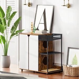 ONWITH Litter Box Enclosure for 2 Cats.Cat Litter Box Furniture,Enclosed Cat Litter Boxes - 1 of 4